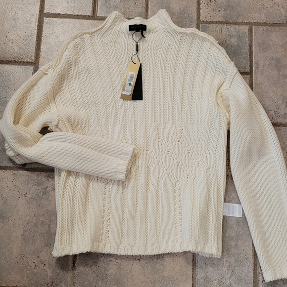 NWT Donna Karan Off White Knit Sweater sz L - Picture 13 of 14